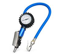 KATSU Tools Tyre Inflator Pressure Gauge 0-100 PSI, Portable Tire Pressure Tester with Rubber Hose, Brass Chuck & 1/4" Air Inlet for Car, Truck, Bike, Garage Use, Model 213231