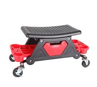 KATSU Workshop Stool 300lbs Capacity Garage Stool with Wheels, Heavy Duty Mobile Rolling Mechanics Creeper Seat with Tool Storage Trays for Automotive Auto Repair 449305