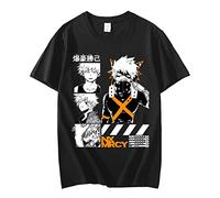 Katsuki Bakugou Tshirt My Hero Academia T-shirt Anime Graphic Tees Male Streetwear Harajuku Fashion Casual Cool T Shirt (XS,color 01)
