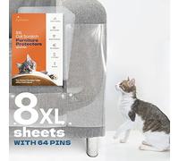 KatSupreme Anti Cat Scratch Furniture Protector - Cat Furniture Protector - Couch Cat Scratch Protector - Sofa Protector for Cats - Furniture Cat Scratch Guards - 8 XL Sheets with 64 Pins