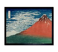 Katsushika Hokusai Fine Wind Red Fuji Art Print Framed Poster Wall Decor 12x16 inch