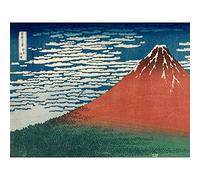 Katsushika Hokusai Fine Wind Red Fuji Large Wall Art Print Canvas Premium Poster Mural