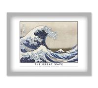 Katsushika Hokusai The Great Wave or Under the Wave off Kanagawa Painting Artwork Framed Wall Art Print A4 Artery8 Light Grey One Size