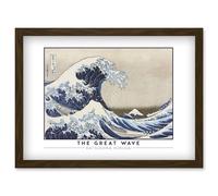Katsushika Hokusai The Great Wave or Under the Wave off Kanagawa Painting Artwork Framed Wall Art Print A4 Artery8 Brown One Size