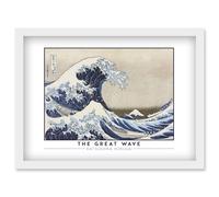 Katsushika Hokusai The Great Wave or Under the Wave off Kanagawa Painting Artwork Framed Wall Art Print A4 Artery8 White One Size