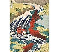 Katsushika Hokusai Yoshitsune Falls Art Print Canvas Premium Wall Decor Poster Mural