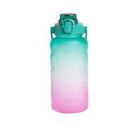 Katsy Style 2L Rainbow Hydration Tracker Water Bottle, BPA-Free Screw Top Lid, Stay Hydrated This Summer - 29 x 12cm-Green Color