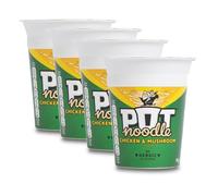 Katsy Style Chicken and Mushroom Flavour Instant Noodles - 90g x 4 Pack, Quick 4-Minute Meal, Vegetarian, With Soy Sauce Sachet, No Artificial Colours or Preservatives, Easy Snack Option