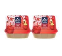 Katsy Style Glade Bathroom Gel Air Freshener Floral Cherries 180g Pack of 2 Long Lasting Odor Control for 45 Days Essential Oils Infused Water Based Formula Adjustable Fragrance