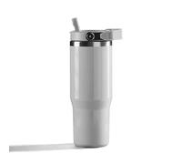 Katsy Style Hydrate 30oz Tumbler with Handle and Flip-Up Straw, Grey, Insulated Stainless Steel for Hot and Cold Drinks