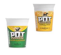 Katsy Style - Original Curry and Chicken Mushroom - Instant Noodle Pot, Each 90g, Pack of 2 - Savoury Ready Meal Cup, Quick Snack Option