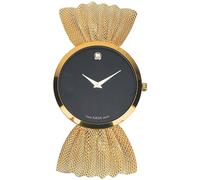 Katsy Style Women's Gold Bangle Bracelet Watch with Black Dial, Diamond Butterfly Mesh Strap, Fashion Luxury, Quartz Movement - Water Resistant