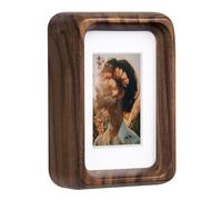 Kattepote 54×86mm Mini Instant Photo Frames, with Mat for 5x3cm, Handcrafted Natural Walnut Wood, Small Picture Frame for Instax Mini Instant Camera Film