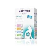 KATTOVIT - Gastro Multipack wet cat food | wet cat food supporting the gastrointestinal system | dietary complete feed mix in a bag for adult cats | 12 x 85 g