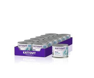 Kattovit - Gastro Wet Food for Cats | Cat Wet Food to Support the Gastrointestinal System | Complete Diet Food in Tin for Adult Cats Gluten Free | 12 x 185 g Duck