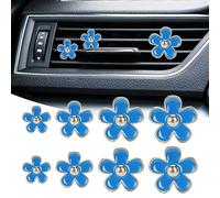 Kattst 8Pcs Blue Daisy Flower Car Vent Clips, Cute Car Vent Clips with Peach Scent