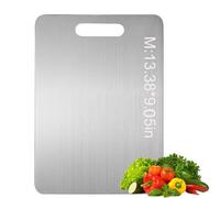 Katuchef Titanium Chopping Board, Pure Titanium Cutting Board for Kitchen, Food Grade Double-Sided Cutting Board Suitable for Kitchen or Outdoor Camping, Safe & Easy to Clean (M: 13.38 * 9.05in)