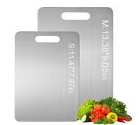 Katuchef Titanium Chopping Board, Pure Titanium Cutting Board for Kitchen, Food Grade Double-Sided Cutting Board Suitable for Kitchen or Outdoor Camping, Safe & Easy to Clean (S+M)
