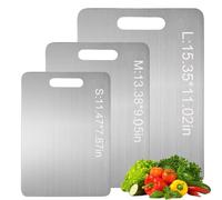 Katuchef Titanium Chopping Board, Pure Titanium Cutting Board for Kitchen, Food Grade Double-Sided Cutting Board Suitable for Kitchen or Outdoor Camping, Safe & Easy to Clean (S+M+L)