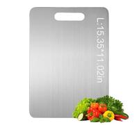 Katuchef Titanium Chopping Board, Pure Titanium Cutting Board for Kitchen, Food Grade Double-Sided Cutting Board Suitable for Kitchen or Outdoor Camping, Safe & Easy to Clean (L: 15.35 * 11.02in)