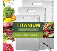 Katuchef Titanium Cutting Board, 2025 New 100% Pure Apex Titanium Cutting Boards for Kitchen, Double Sided Chopping Board for Cutting Meat Vegetable Fruit, Easy to clean(S+L+XXL）