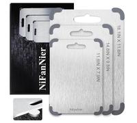 Katuchef Titanium Cutting Board, 2025 Upgrade 100% Pure Titanium Cutting Boards for Kitchen, Latest Thickened Version Thickness 0.06IN, Double-Sided Available Belt Guard Angle (11.8IN X 7.9IN)