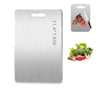 Katuchef Titanium Cutting Board,Katu Chef Titanium Cutting Board for Kitchen,Pure Titaniumm Cutting Boardd,Apex Titaniumm Cuttingg Boards,Double-Sided Stainless Steel Boards for Meat (S: 11.41x8in)