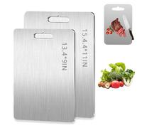 Katuchef Titanium Cutting Board,Katu Chef Titanium Cutting Board for Kitchen,Pure Titaniumm Cutting Boardd,Apex Titaniumm Cuttingg Boards,Double-Sided Stainless Steel Boards for Meat (M+L)
