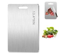 Katuchef Titanium Cutting Board,Katu Chef Titanium Cutting Board for Kitchen,Pure Titaniumm Cutting Boardd,Apex Titaniumm Cuttingg Boards,Double-Sided Stainless Steel Boards for Meat (M: 13.38x9in)