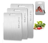 Katuchef Titanium Cutting Board,Katu Chef Titanium Cutting Board for Kitchen,Pure Titaniumm Cutting Boardd,Apex Titaniumm Cuttingg Boards,Double-Sided Stainless Steel Boards for Meat (S+M +L)