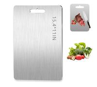 Katuchef Titanium Cutting Board,Katu Chef Titanium Cutting Board for Kitchen,Pure Titaniumm Cutting Boardd,Apex Titaniumm Cuttingg Boards,Double-Sided Stainless Steel Boards for Meat (L: 15.35x11in)