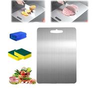 Katuchef Titanium Cutting Board, Titanium Cutting Board for The Kitchen, Knife-Friendly Cutting Boards, Double-Sided Food-Grade Chopping Boards for Meat,Vegetables and Fruit (L: 39 x 28 cm)