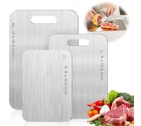 Katuchef Titanium Cutting Boards for Kitchen-katu chef 100% Pure Titanium Cutting Boards Double Sided Non Toxic Titanware Cutting Board,Hygiene Durable Dishwasher Safe Chopping Board(2PC-S+XL)