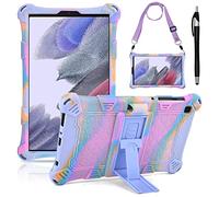 KATUMO Silicone Case Compatible with Samsung Galaxy Tab A7 Lite 8.7 inch 2021 (SM-T220/T225/T227) Soft Rubber Cover with Stylus Pen Shoulder Strap Galaxy Tab A7 Lite Case for Kids