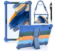 KATUMO Silicone Case Compatible with Samsung Galaxy Tab A8 10.5 inch 2021 2022 Tablet (SM-X205N/X200N/X207) Soft Rubber Cover with Stylus Pen Shoulder Strap Galaxy Tab A8 Case for Kids