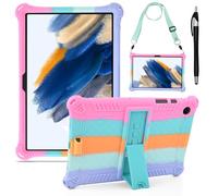 KATUMO Silicone Case Compatible with Samsung Galaxy Tab A8 10.5 inch 2021 2022 Tablet (SM-X205N/X200N/X207) Soft Rubber Cover with Stylus Pen Shoulder Strap Galaxy Tab A8 Case for Kids