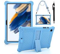 KATUMO Silicone Case Compatible with Samsung Galaxy Tab A8 10.5 inch 2021 2022 Tablet (SM-X205N/X200N/X207) Soft Rubber Cover with Stylus Pen Shoulder Strap for Galaxy Tab A8 Case