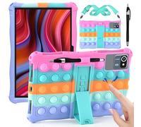 KATUMO Universal Case for 11 Inch Tablet, Soft Silicone Cover for TABWEE/SVITOO P11 / DOOGEE U11 / Blackview Tab90WiFi / Ainmel Tablet 11 Inch, with Kickstand & Pen & Shoulder Strap, Colourful Pink