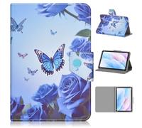 KATUMO Universal Case for 7-8 Inch Tablet, Folio Leather Case for 7 Inch Tab, Travel Portable Protective Cover for All Kinds of 7-8" Tablet, Blue Rose