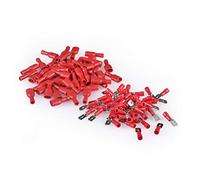 KATUR 100Pcs Spade Crimp Connectors, Fully Insulated Female/Male Spade Heat Shrink Waterproof Quick Disconnect Electrical Crimp Terminals Connectors Kit 0.4mm-1mm² / 22-16awg cable
