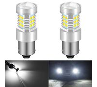 KATUR 1141 BAU15S PY21W 1073 White LED Bulbs 2835 21SMD 80W High Power 12V Lens LED Turn Signal Back Up Reverse Tail Brake LED Light (Pack of 2)