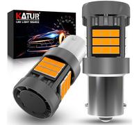 KATUR 1156 BA15S LED Bulb, Canbus 500% Brightness 3000LM Amber Yellow with Cooling Fan 7506 P21W 1141 LED for Turn Signal Light, 2PCS