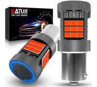 KATUR 1156 BAU15S LED Bulb, Canbus 500% Brightness 3000LM Brilliant Red with Cooling Fan 7507 PY21W LED for Brake Light, 2PCS