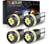 KATUR 194 LED Bulbs 6000K White 168 2825 W5W T10 Offset 24-SMD 3014 Chipsets LED Error Free Canbus for Car License Plate Dome Shape (4pcs, White)