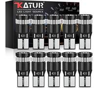 KATUR 194 LED Light Bulb Ultra Blue Super Bright 168 2825 W5W T10 Wedge 24-SMD 3014 Chipset LED Replacement Bulbs CANBUS Error Free for Car Dome Map Door Courtesy License Plate Lights (10pcs,Blue)