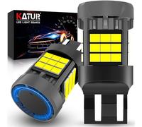 KATUR 7443 T20 LED Bulb, Canbus 500% Brightness 3000LM 6000K Xenon White with Cooling Fan W21/5W 992 7443A LED for Daytime Running Light Turn Signal Light Brake Light, 2PCS