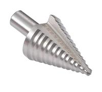 KATUR Classic Titanium Step Drill Bit, Large Titanium HSS Step Cone Drill Bit, Hole Cutter Set, 2 Fluted Round Shank Edge Step Drill 5-35mm 13 Sizes (Silver)