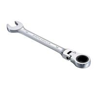 KATUR Combination Ratchet Spanner 15mm, Flex-Head Ratcheting Wrench, Industrial Dual-use Design, Professional Chrome Vanadium Steel Metric Tool for DIY, Bicycle Repair and Home Maintance