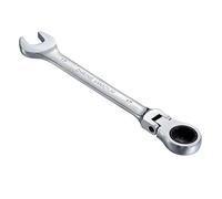 KATUR Combination Ratchet Spanner 17mm, Flex-Head Ratcheting Wrench, Industrial Dual-use Design, Professional Chrome Vanadium Steel Metric Tool for DIY, Bicycle Repair and Home Maintance