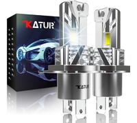 KATUR H4 LED Headlight Bulbs, 26000LM 80W 9003 HB2 Hi/Lo Beam LED Bulb 6000K White Fanless Waterproof Mini Size Plug and Play, Pack of 2